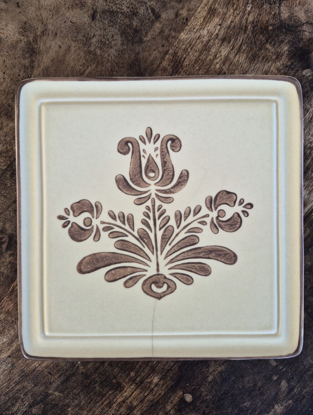 vintage Pfaltzgraff Village pattern trivet